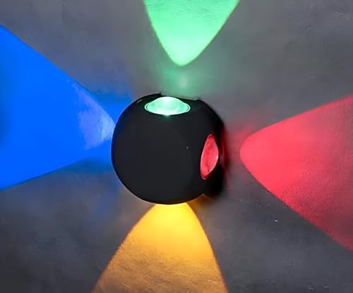 FILLISKA® Aluminium Led Indoor/Outdoor LED Wall Light, Ip-65 Rainproof & Shockproof Body (4 Way RGBY)