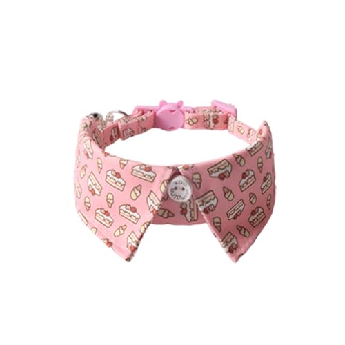 BT Bear Cute Style Small Dog Collar with Bell Adjustable Quick Release Cat Collars for Small Dogs Puppy,Pink Cake - Image 2