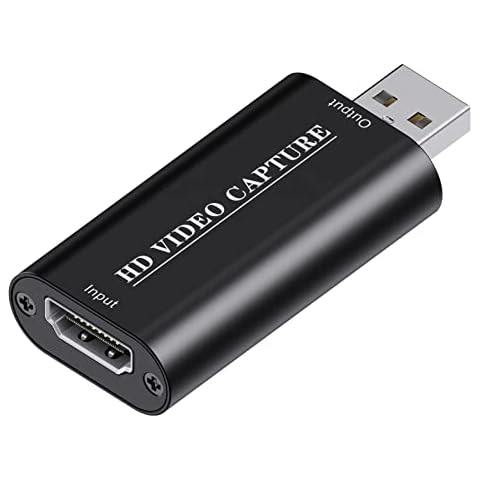 Capture Card, 4K HDMI to USB 3.0 Game Capture Card, HDMI Video Capture, 1080P HD 30FPS Broadcast Live and Record Video Audio Grabber for Streaming, Gaming, Teaching, Video Conference Cover