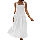 Women Summer Dress Tropical Floral Printed Open Back Sleeveless Mini Dress T Shirt Dresses for Women Short White