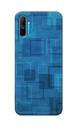Image of Printed Hard Back Cover Case for Realme C3 | Realme C3i Back Cover (Plain Azure Blue) -1302