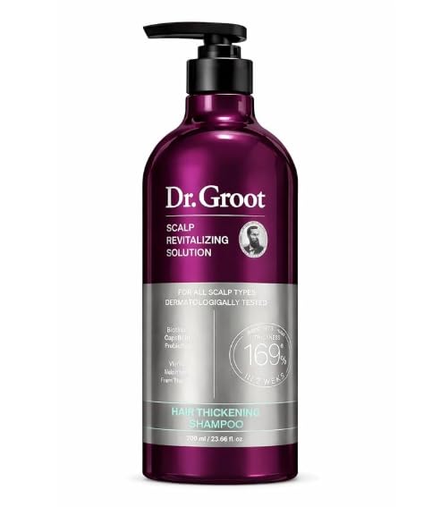 Dr Groot Scalp Revitalizing Solution Hair Thickening Shampoo, For All Scalp Types, Dermatologically Tested, Volumizing & Strengthening Formula, 700 ml (23.66 fl oz) Compare to Dr.ForHair & Revitalift