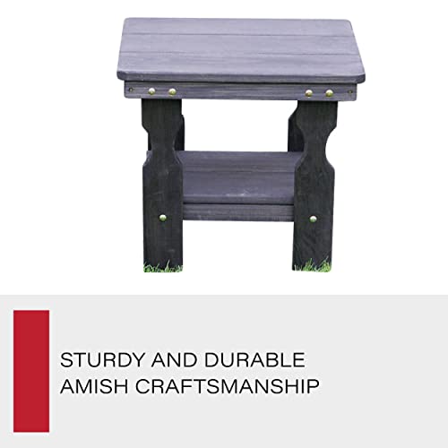 Amish Casual Heavy Duty Pressure Treated End Table (Semi-Solid Black Stain) #TOP3