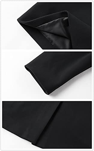 Runcati Mens Coats Artificial Woolen Trench Coat Thick Business Jackets Winter Long Jacket Windbreaker Outerwear Regular Fit, Black, XXL - Image 4