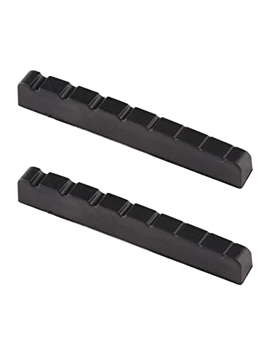 Metallor 8 String Graphite Guitar Nut Pre-Slotted Top Nut For Electric Guitar Or Acoustic Guitar Black 54 X 9 X 6Mm Set Of 2Pcs. #TOP6