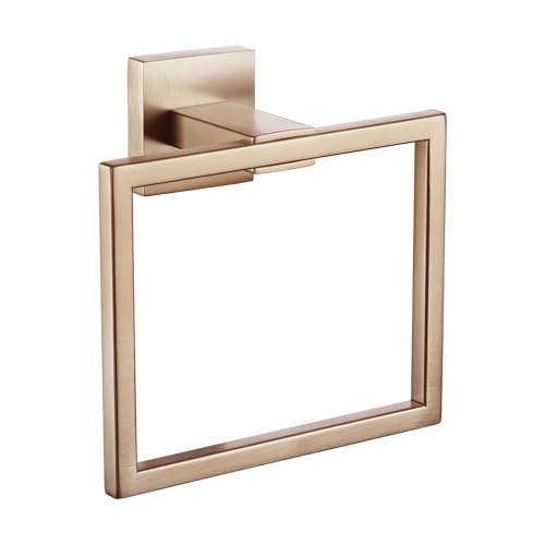 Image of KOKOSIRI Towel Ring Holder Bathroom Lavatory Hand Towel Rack Wall Mount Bathroom Hardware Champagne Bronze Stainless Steel, B3004CPG