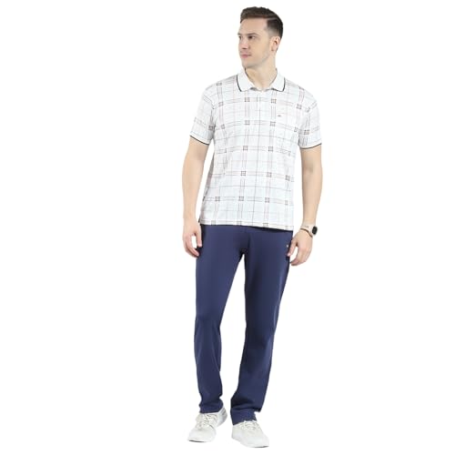 Image of Monte Carlo Men's Regular Fit Printed Lower Set | Half Sleeve Polo T-Shirt with Trackpant | Pajama Set for Men's