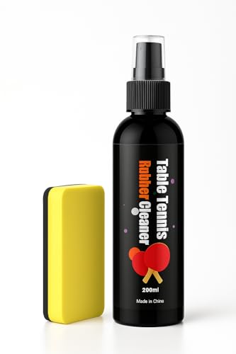YAGAKI Profi-Tischtennisschläger-Reiniger (200ml) Gummi Tischtennisschläger-Reiniger und Schwamm im Lieferumfang enthalten Staub entfernen