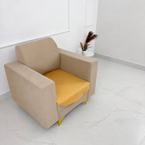 Image of Homerz Premium 'Surya Series' Sofa Cover | Stylish Sofa Protector | Net Fabric | Anti-Stain & Washable Slip Cover Exact Size Antislip (New Jerry Chikku, 1 Seater, Only Seat Cover)