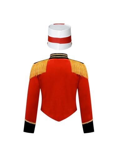 renvena Girls Ringmaster Circus Outfit Long Sleeve Tassel Jacket Coat Hat Set for Halloween Carnival2