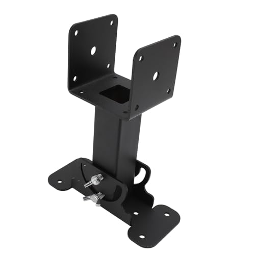 Kit de soportes metálicos pesados para elevación de vigas en techos GLOGLOW, 3 piezas, ajustables de 0 a 180 grados con recubrimiento en polvo negro, para pérgolas, cenadores y cubiertas de patios miniatura 4