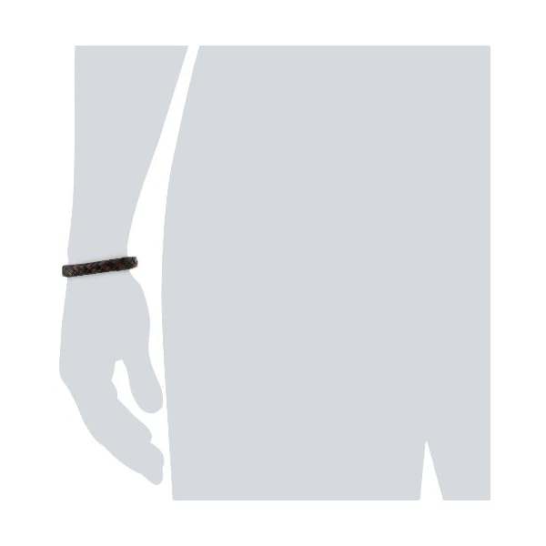 Fossil-Mens-Casual-Stainless-Steel-and-Genuine-Leather-Braided-Bracelet Fossil Men's Braided Leather Bracelet, Color: Black/Brown (Model: JA5932716)