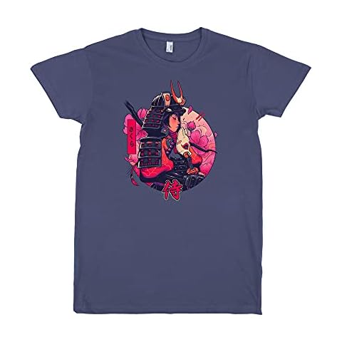 Pampling Cherry Samurai Samurai T-Shirt - 100% Cotton - Silkscreen printing, Blue Denim, M Cover
