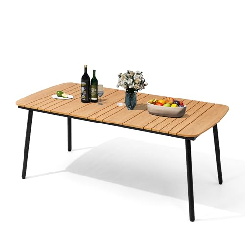 70 Inch Outdoor Dining Table: Stylish, Durable Patio Dining Solutions 3 PATIOHIT Patio Table with Umbrella Hole 70