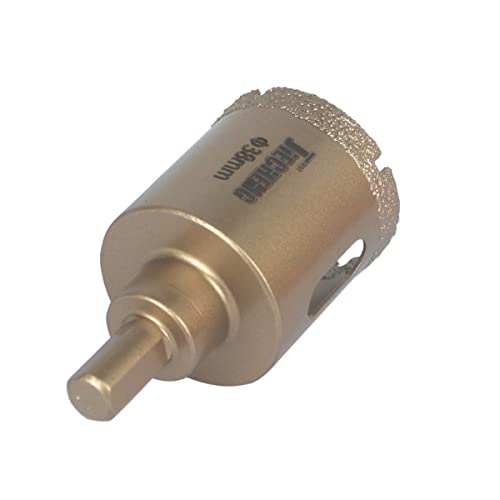 Image of Brazed Diamond 1-1 /2 inch Hole Saw with Center Drill Bit | Ceramic, Porcelain, Tile, Glass, Granite Quartz, Marble, Gemstone, Dry Drilling, 38mm