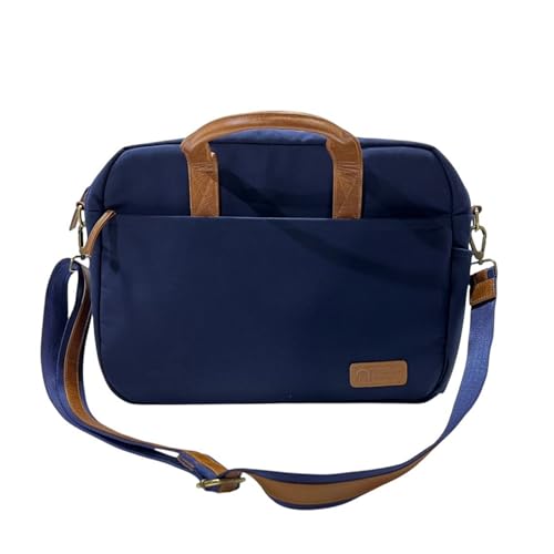 Navy Blue Canvas Laptop Bag for Men & Women – Stylish 15.6