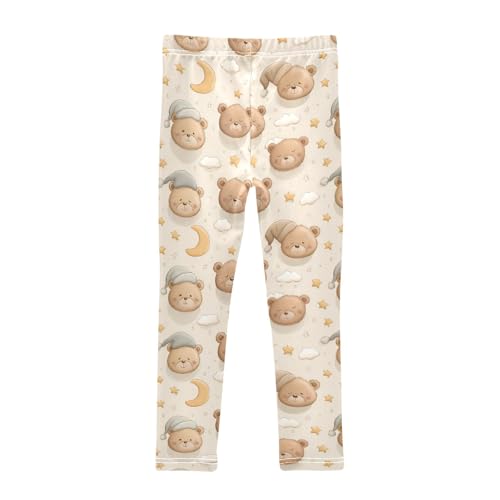 Girls' Athletic Leggings Ankle Length Yoga Dance Pants Kids Teen 4T Cartoon Bear Head2