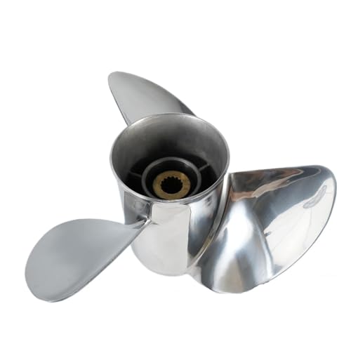 Image of Outboard Propeller 13 3 /4 * 21 for 150HP 170HP 200HP 225HP 300HP Engine Part 3 Blade 15 Spline Stainless Steel