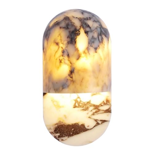 SSBHDM Nordic Minimalist Style Wall Light, LED Light Source Natural Marble Wall Lamp, Alabaster Hardwired Wall Sconce, Restaurant Living Room Bedroom Wall Mounted Lighting Fixtures