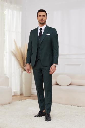 Mens Suit 3 Piece Slim Fit Suit for Men Groom Wedding Suit Prom Tuxedo for Men Jacket Vest Pants Set3