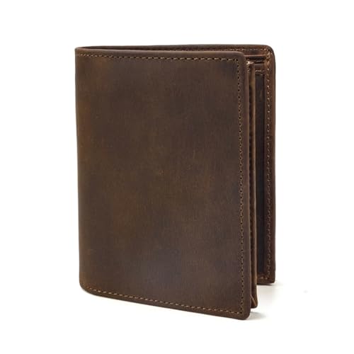 Vintage Leather Wallet Horseskin Vertical Money Bao Top Layer Cowhide Multi-card Coin Wallet Card Bag