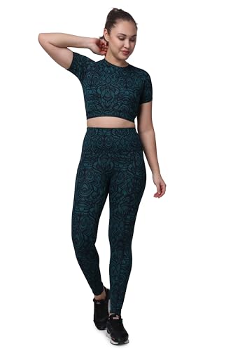 Image of SPLORR Premium Tights and Bra High Waist Stretchable Gym Tights Leggings Gym wear /Active Wear Yoga Pants Zumba /Dance Womens Workout Gym Tight Stretchable Workout Yoga Gym and Sports Bra Set