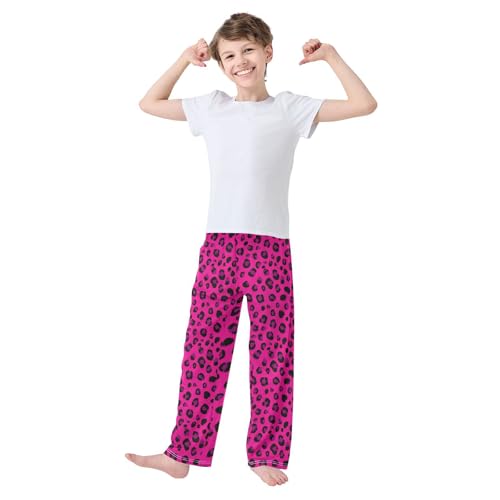 Pajama Pants Sleep Pants Fluorescent Purple Leopard for Age 6-143