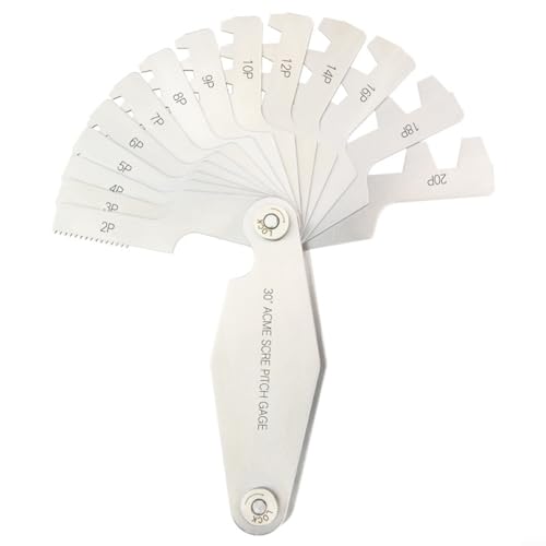 Sileduove 30° Degree Acme Screw Pitch Gauge, T Thread Gauge Screw Pitch Measuring Tool T-Thread Cutting Gage