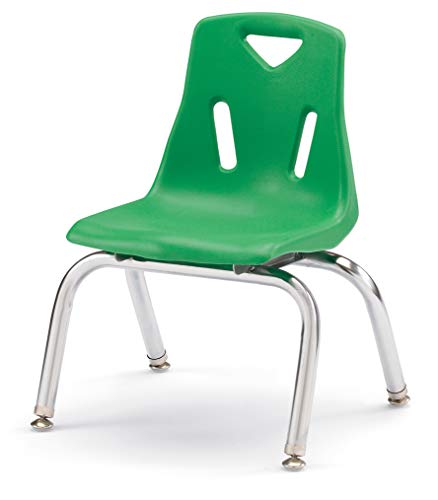 Image of Berries Jonti-Craft 8140JC1119 Stacking Chair with Chrome-Plated Legs, 10 inch Height, Green