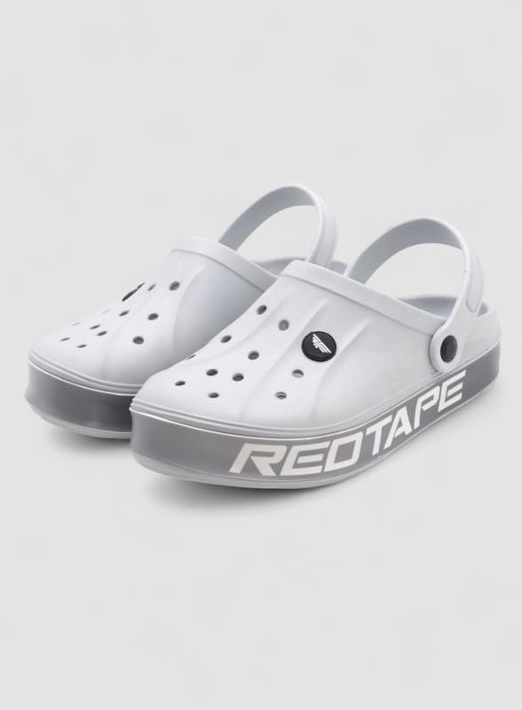 Image of Red Tape Mens Lightweight EVA Clogs Slip-On Comfortable Casual Footwear with Adjustable Back Strap and Anti-Slip Outsole
