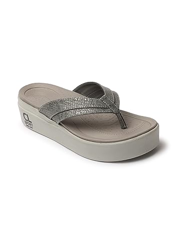 Image of Carlton London women's Snake Print Flatform Thong Sandals