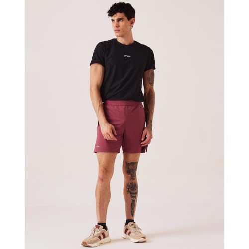 Image of STRCH Men's Sports Shorts | Regular Fit Activewear Shorts | Nylon Stretch Gym, Running & Training Shorts | Mid Rise Drawstring Waist | Above Knee Workout Shorts