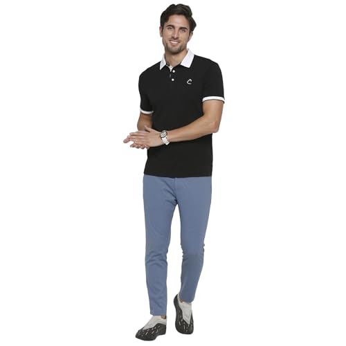 Image of Being Human Black Regular Fit Men's Polo T-Shirt Clothing