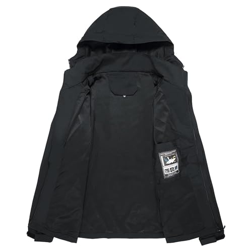 Men's Waterproof Windbreaker with Removable Hood Lightweight Rain Coats for Casual Hiking Cycling3