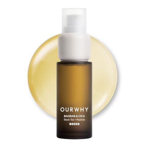 OURWHY Black Tea Regenerating Ampoule Serum (1.35fl oz) - Anti-Aging Serum for Firmness & Elasticity. With Black Tea, Peptides & CalmingReliefsomeâ„¢ for Wrinkles & Hydration.