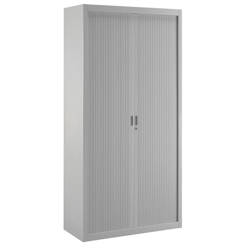 Générique Armoire Haute à Rideaux démontables 200 x 100 cm (Gris Clair)