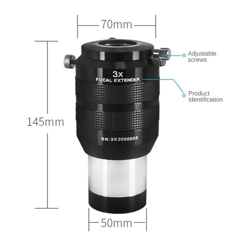 Lente Barlow 3X de 2 pulgadas para telescopios astronómicos con extensor focal multicapa 2