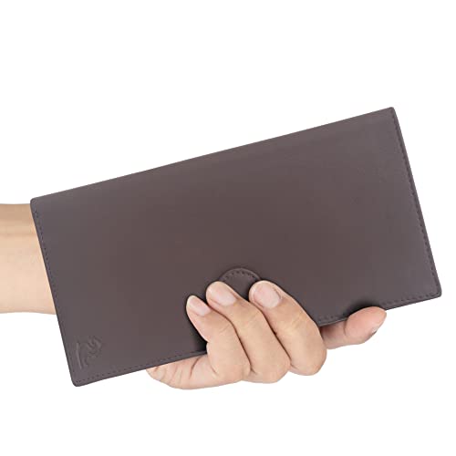 Image of KARA Brown Unisex Genuine Leather Passport Holder - Travel Friendly Passport Wallet with 8 Card Holder Slot