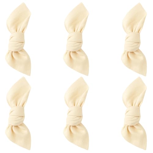 6 Cloth Napkins, Beige Cotton Napkins, 42x42cm Linen Napkins for Dining Table, Elegant Table Cloth Napkins for Special Occasions, Home Decor, Reusable Cotton Napkin Set