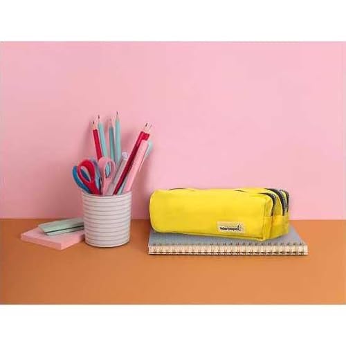 Liderpapel Schulranzen, rechteckig, 3 Fächer, Pastellgelb, 185 x 55 x 70 mm