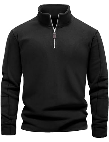 TOMEEK Herren Fleece Pullover Half Zip Sweatshirt Fleecepullover Sport...