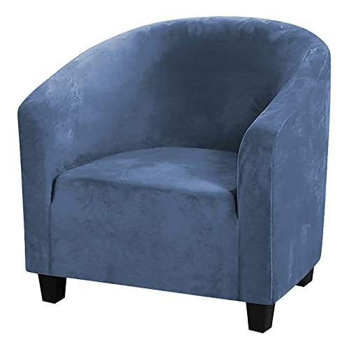 Funda de terciopelo para sillón club azul elástica y lavable OBASDFD 2
