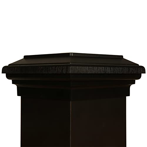 6x6 Black Flat Post Cap Most Common fits (5.5"x5.5") Pressure Treated Post. Newel Newport Top for Outdoor Fences, Mailboxes & Decks, by Atlanta Post Caps. Also Available in Actual 6"x6"