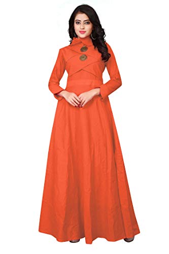 Image of DHRUVI TRENDZ Women's Cotton Regular Fit Kurta