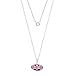 DC Comics Batman Jewelry for Women, Sterling Silver Pink Crystal Batman Logo Pendant Necklace, 18