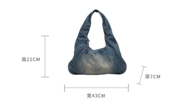Borsa a Spalla Donne A Tracolla in Denim retrò con Gradiente di Jeans Classa A Assi