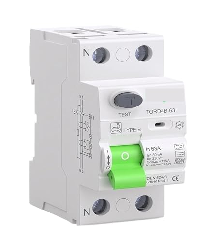 Disjoncteur différentiel 2P pour borne de recharge de véhicules électriques 30mA
