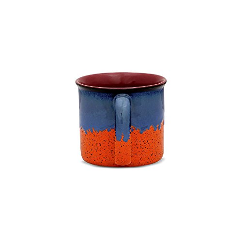 Image of Caffeine Ceramic Stoneware Handmade Orange & Blue Studio Maggie Mug (Set of 2)