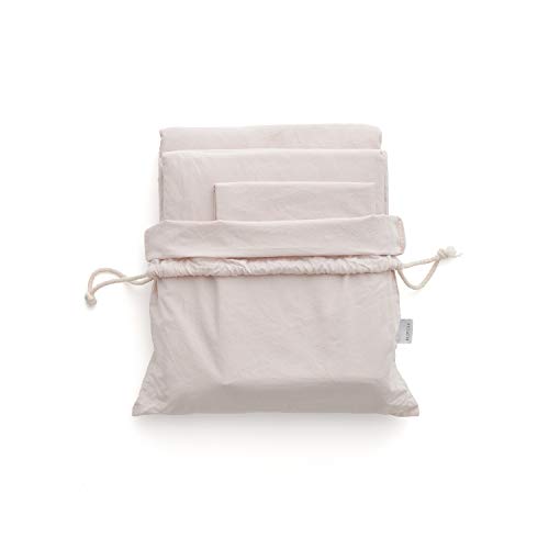 Parure de lit de luxe 100% percale de coton délavé rose double Bedfolk
