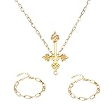 MANZ Shizuku Cosplay Cross Necklace +Bracelets,Anime Cosplay Costume Accessories (A, One Size)